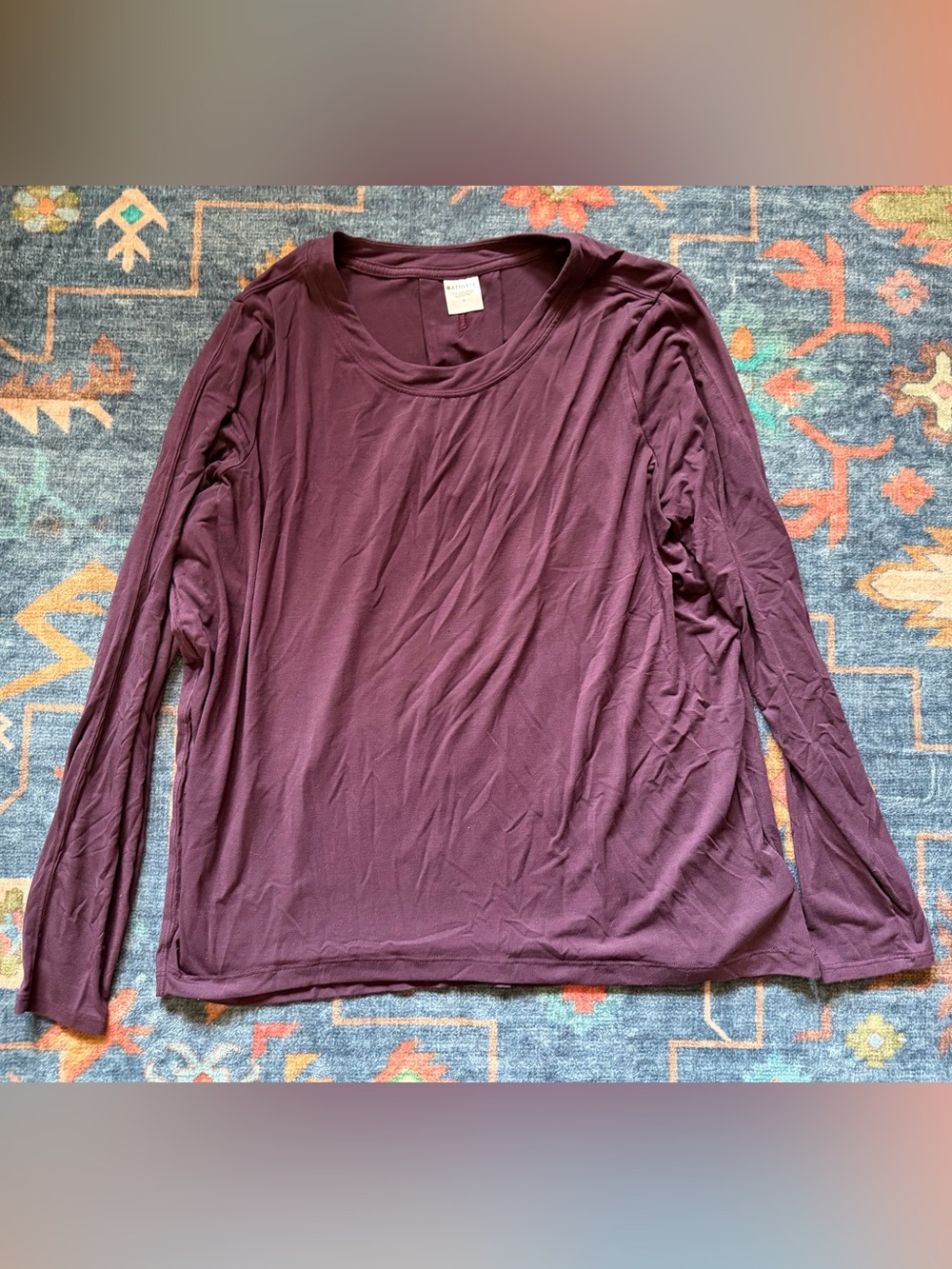 Athleta Long Sleeve Crewneck Top - Plum